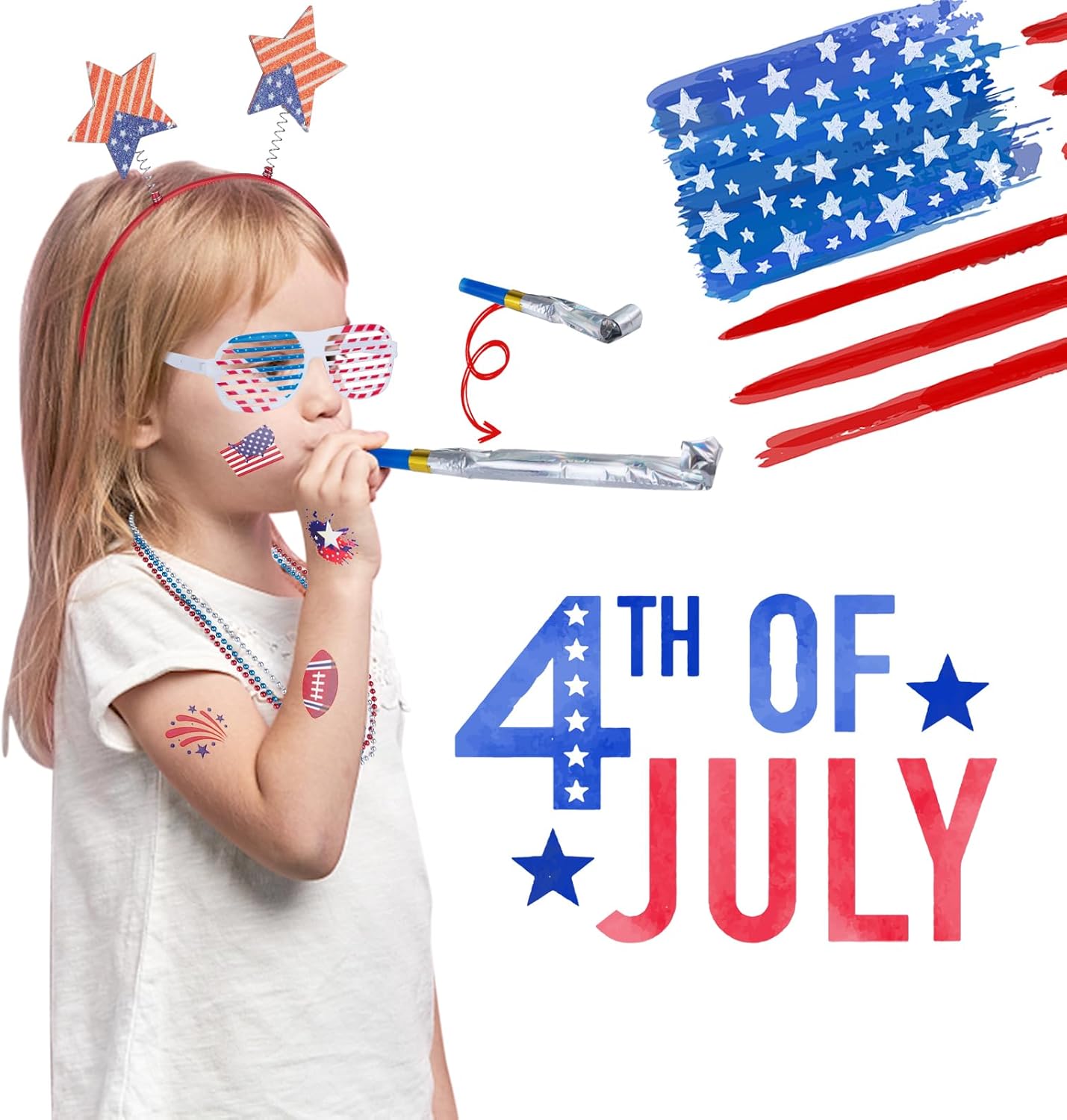 65pcs Patriotic Party Supplies for 4th of July Celebration