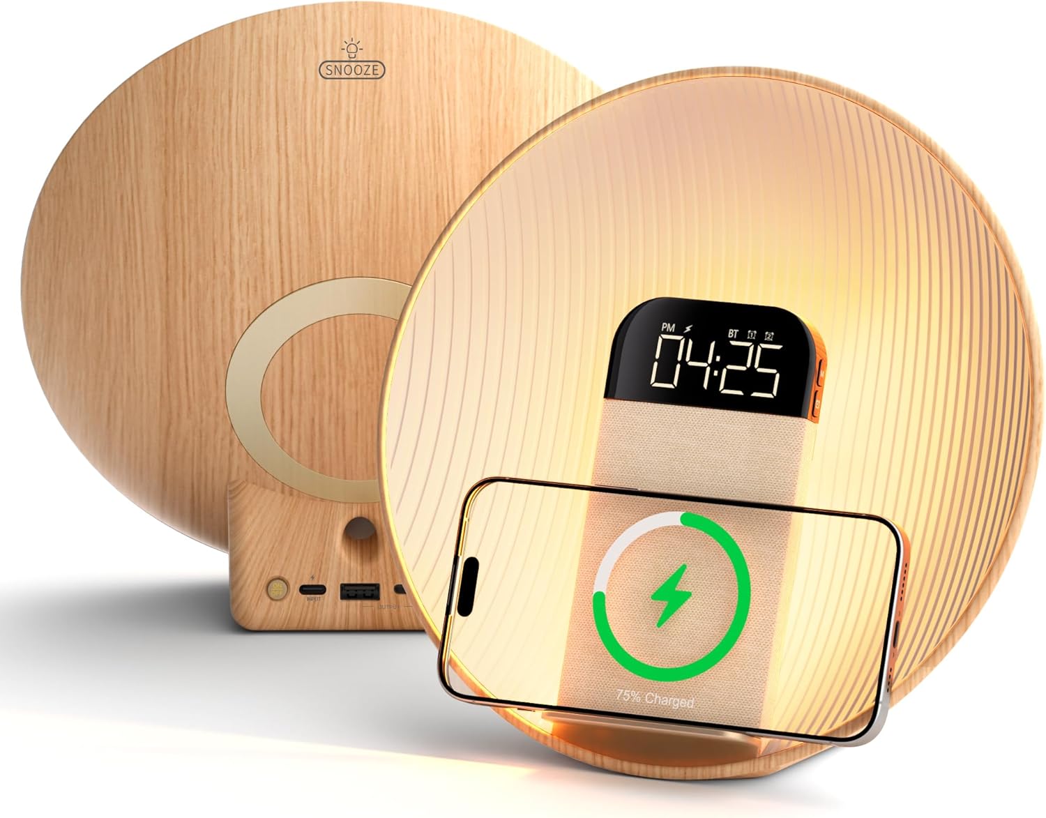 COLSUR Sunrise Alarm Clock with Bluetooth Speaker and Wireless Charging