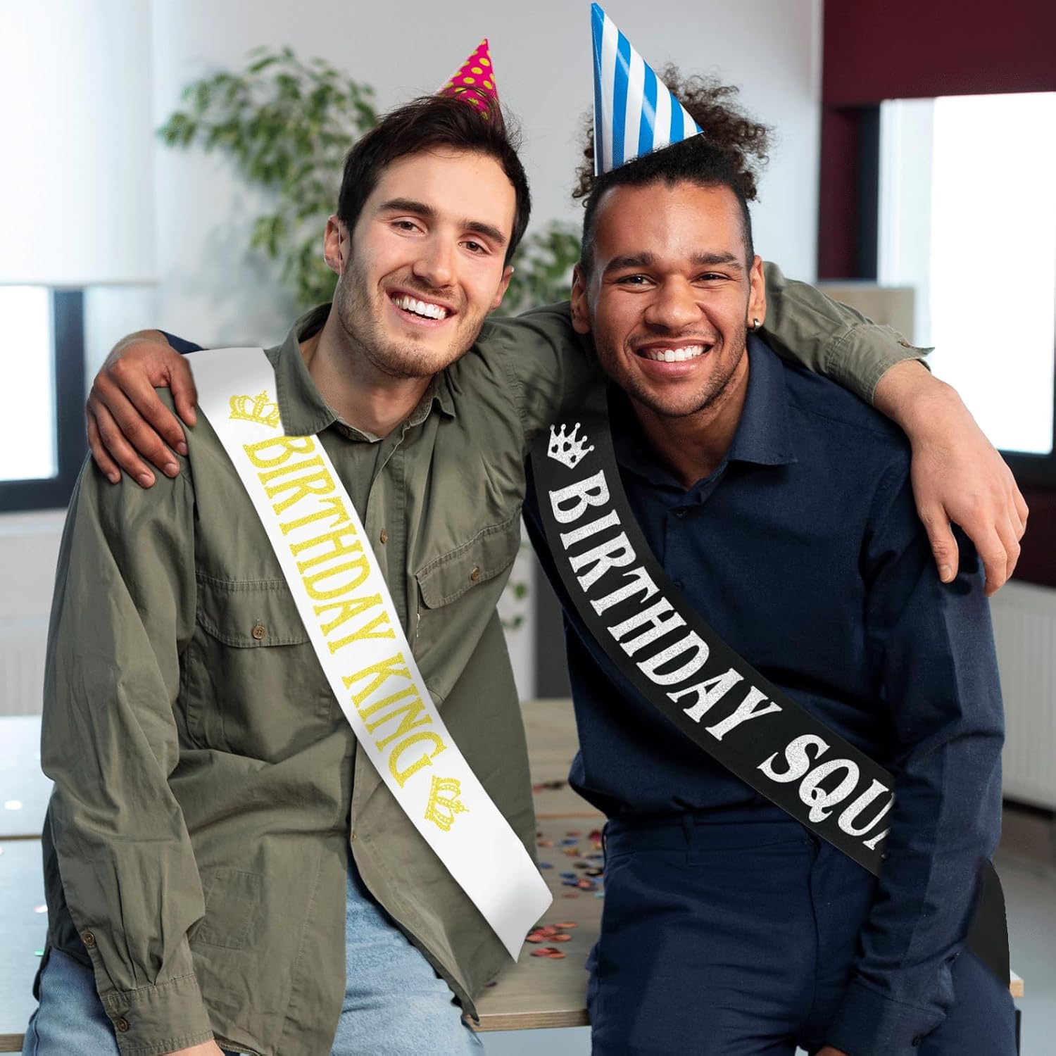 7 Pcs Birthday King Sashes for Men or Boy