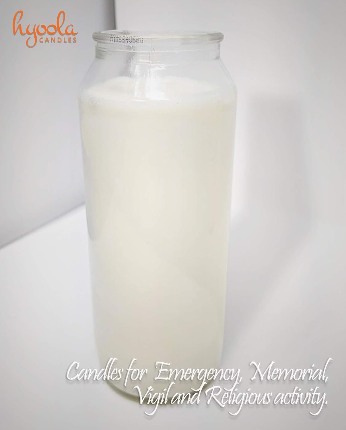 Hyoola 7 Day White Prayer Candle in Glass Jar