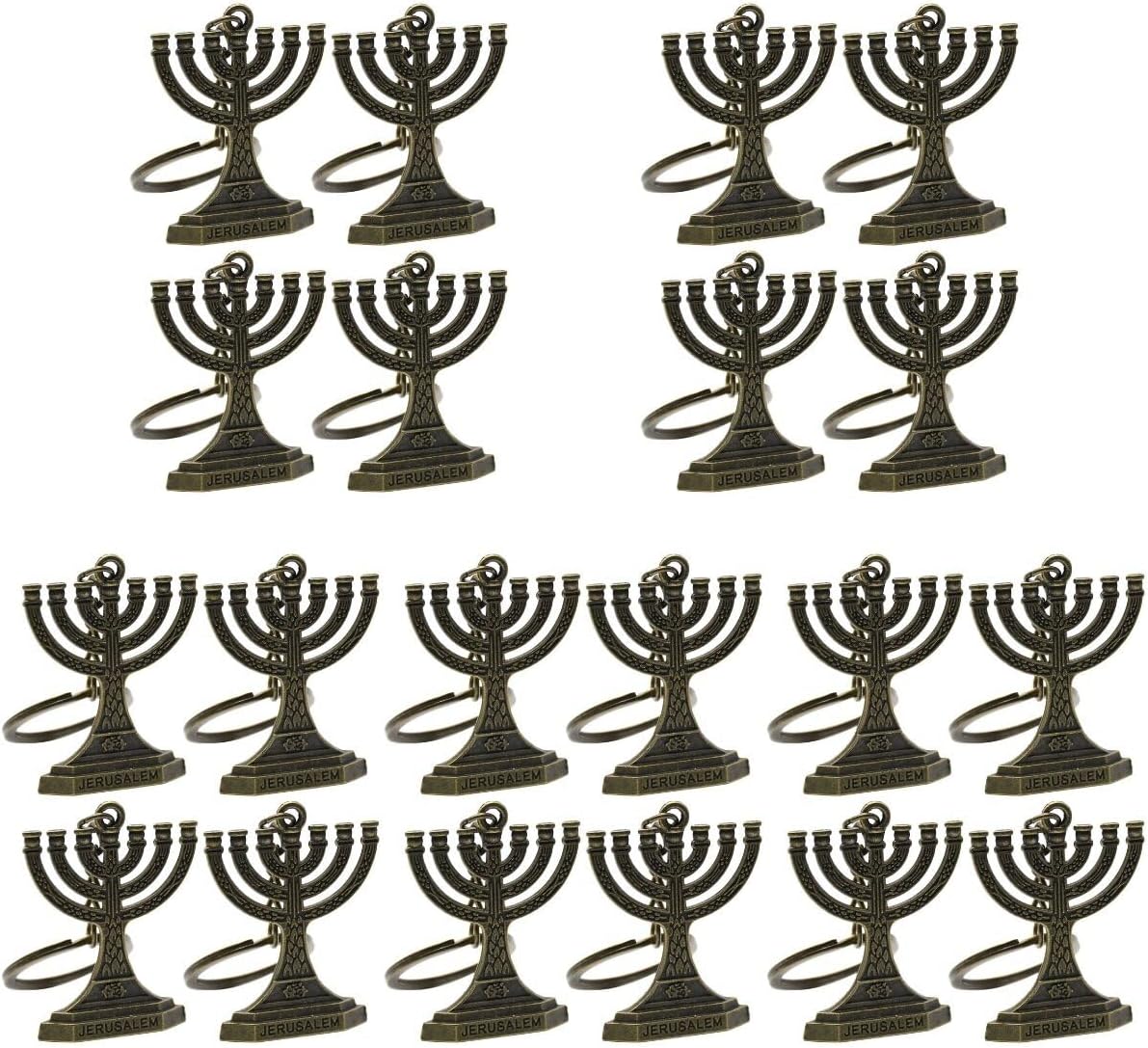 20 Pcs Hanukkah Key Ring Metal Tote Purse Ornaments