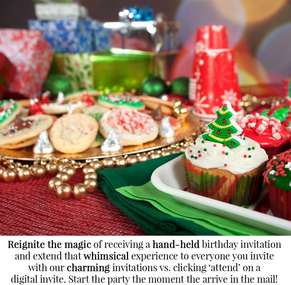 Christmas Invitations with Envelopes 20 Pack 5x7 Double Sided