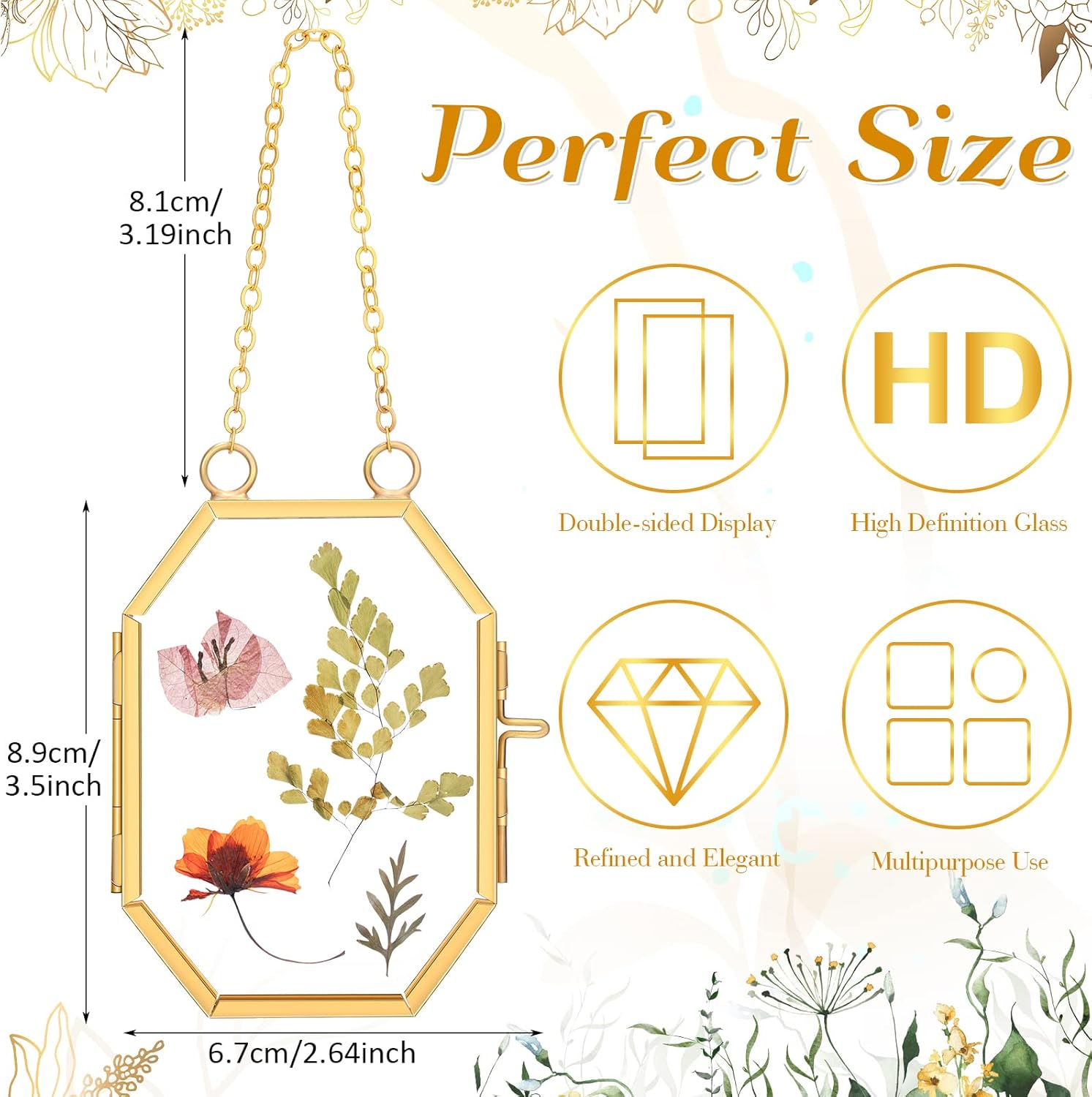 Marsui 6-Pack Double Glass Frame for Pressed Flowers