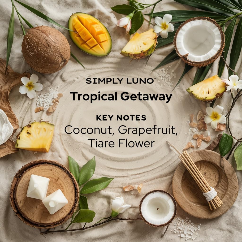 Tropical Getaway Scented Candle 14oz Soy Wax with Coconut Mango Sea Salt