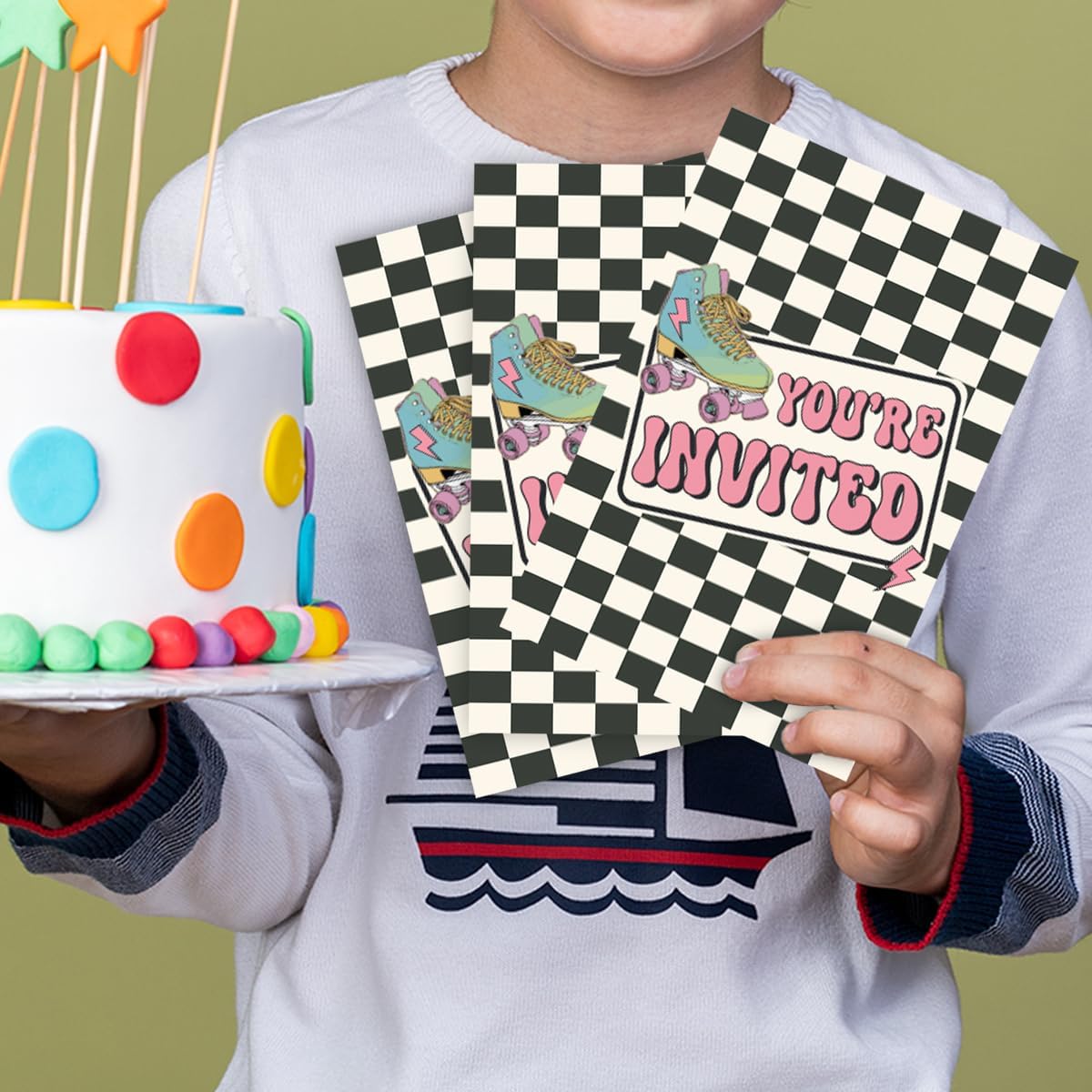 Roller Skate Birthday Invitations 30-Pack