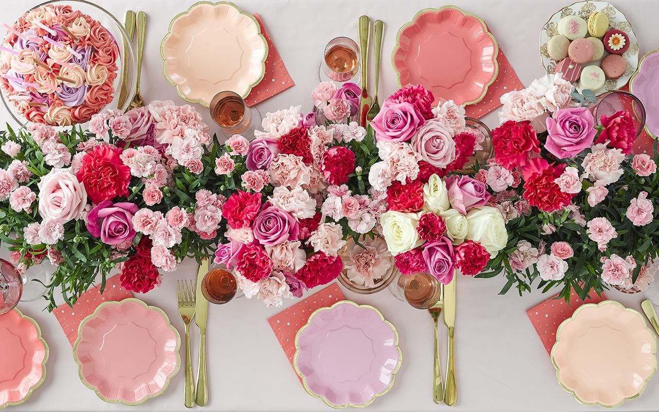 Talking Tables Pack of 12 Rose Gold Foil Edged Plates