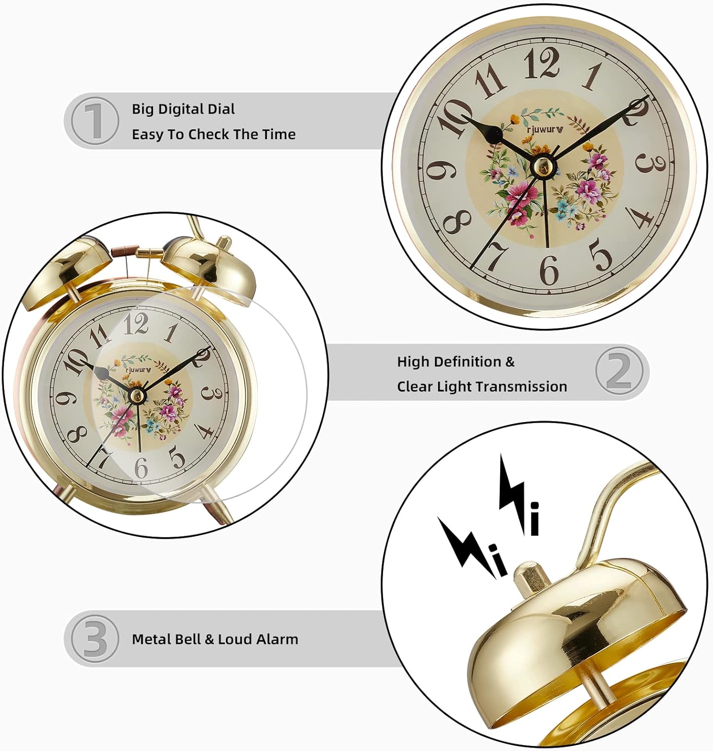 4 Inch Loud Alarm Twin Bell Clock with Night Light