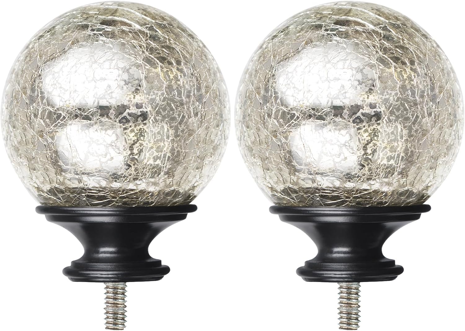 KAMANINA 1 Inch Crackle Glass Finials 2 Pack