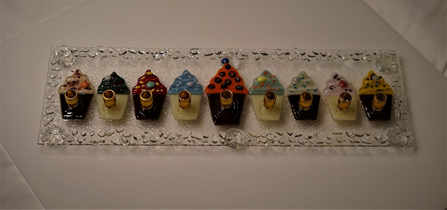 Handmade Cupcakes Menorah by YafitGlass