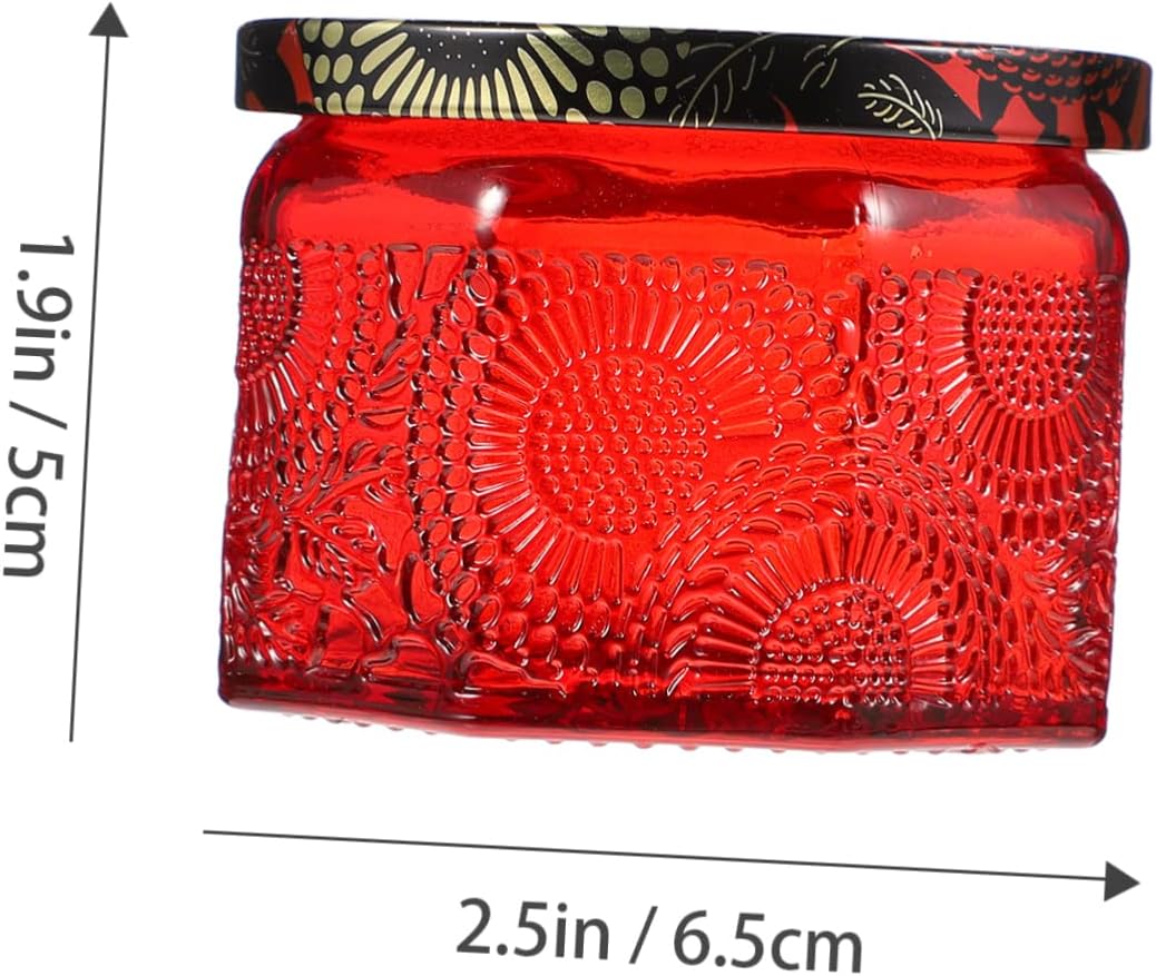14-Piece Embossed Glass Candle Jar Set with Lids