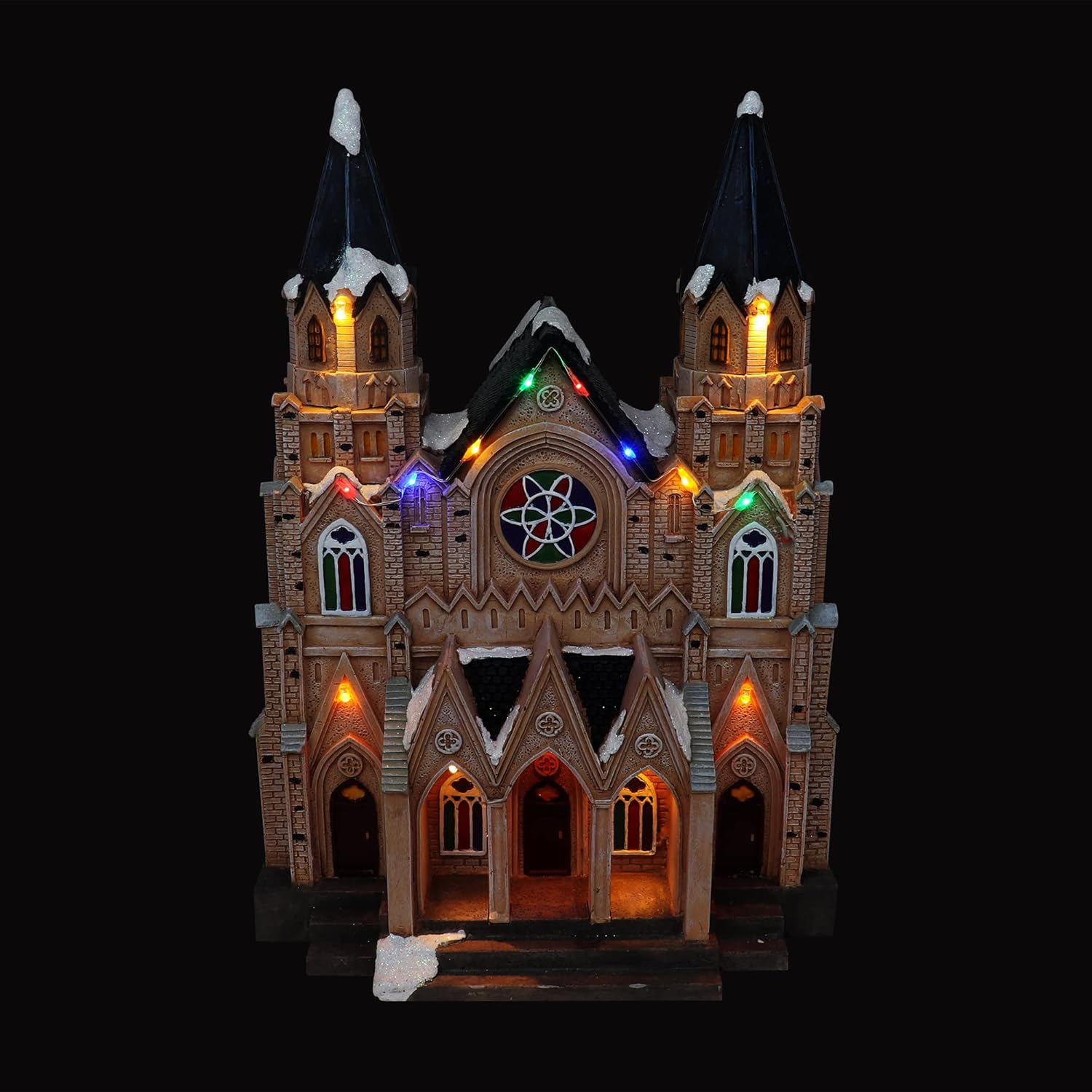 Christmas Village Cathedral - Lighted Musical Resin Collectible Display