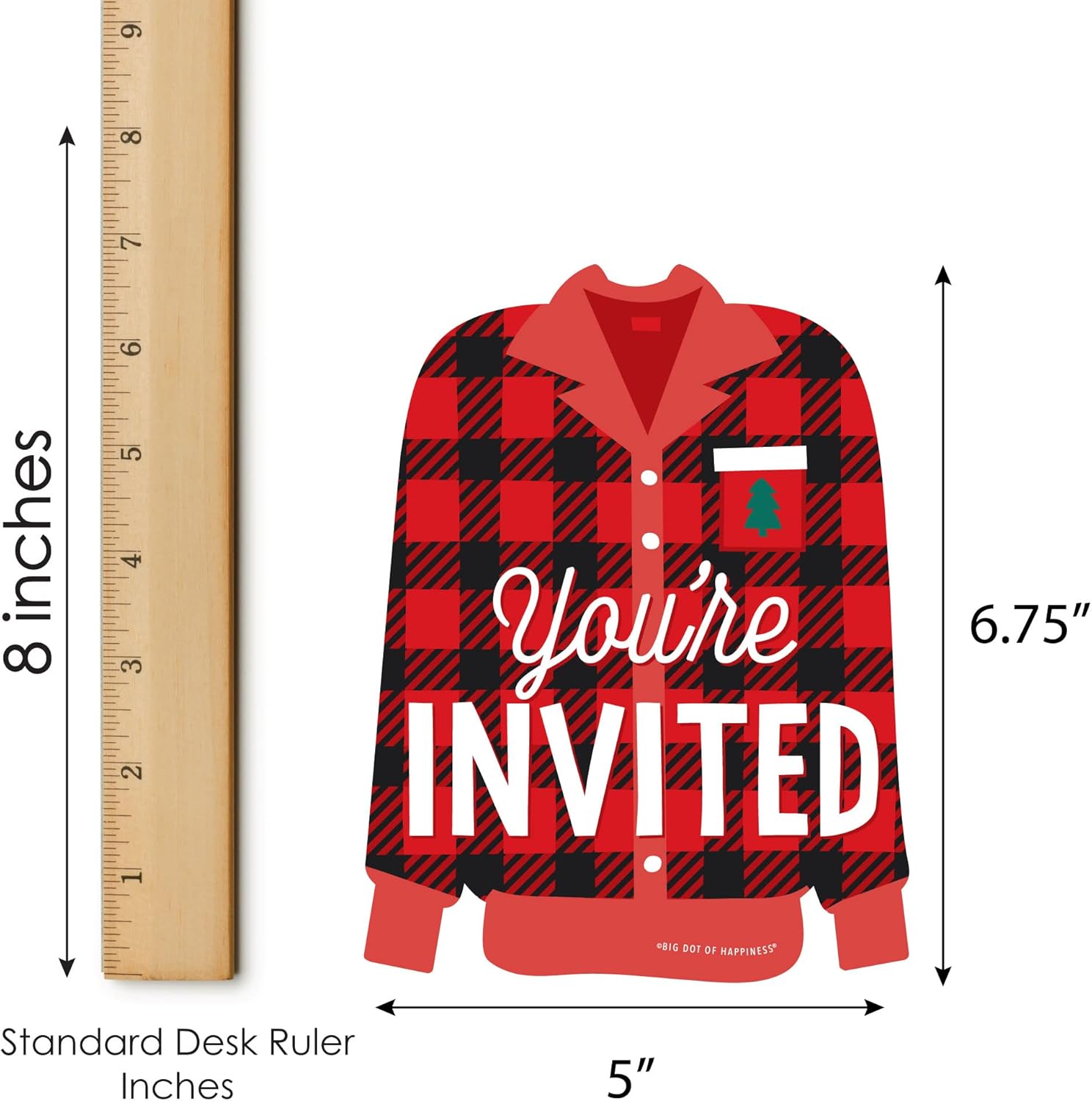 Big Dot of Happiness Christmas Pajamas Party Invitation Set of 12
