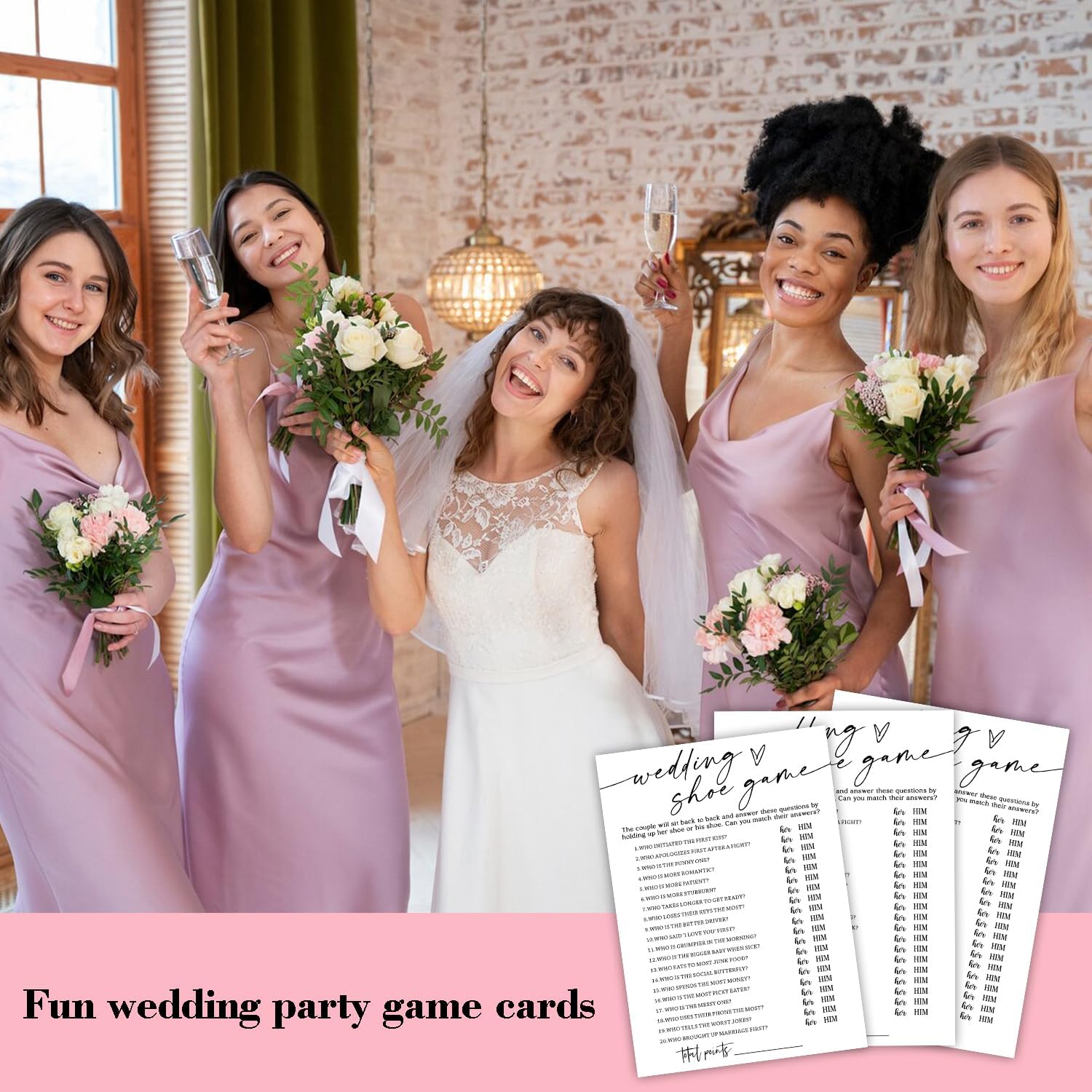 Wedding Shoe Game Cards - 30 Unique Game Cards