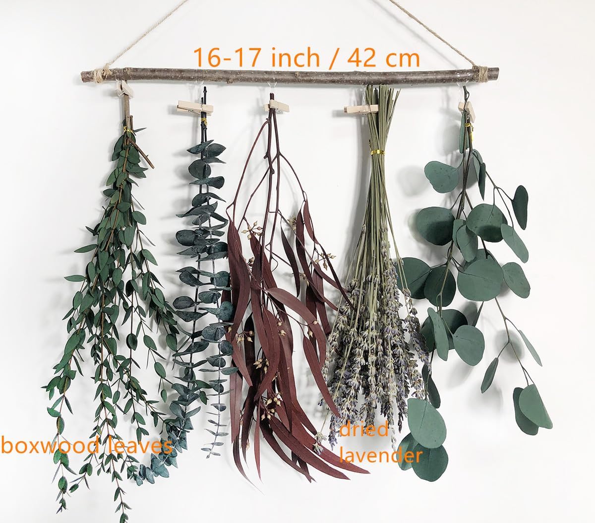 Natural Dried Flower Wall Hanging Decor Boho Farmhouse Style
