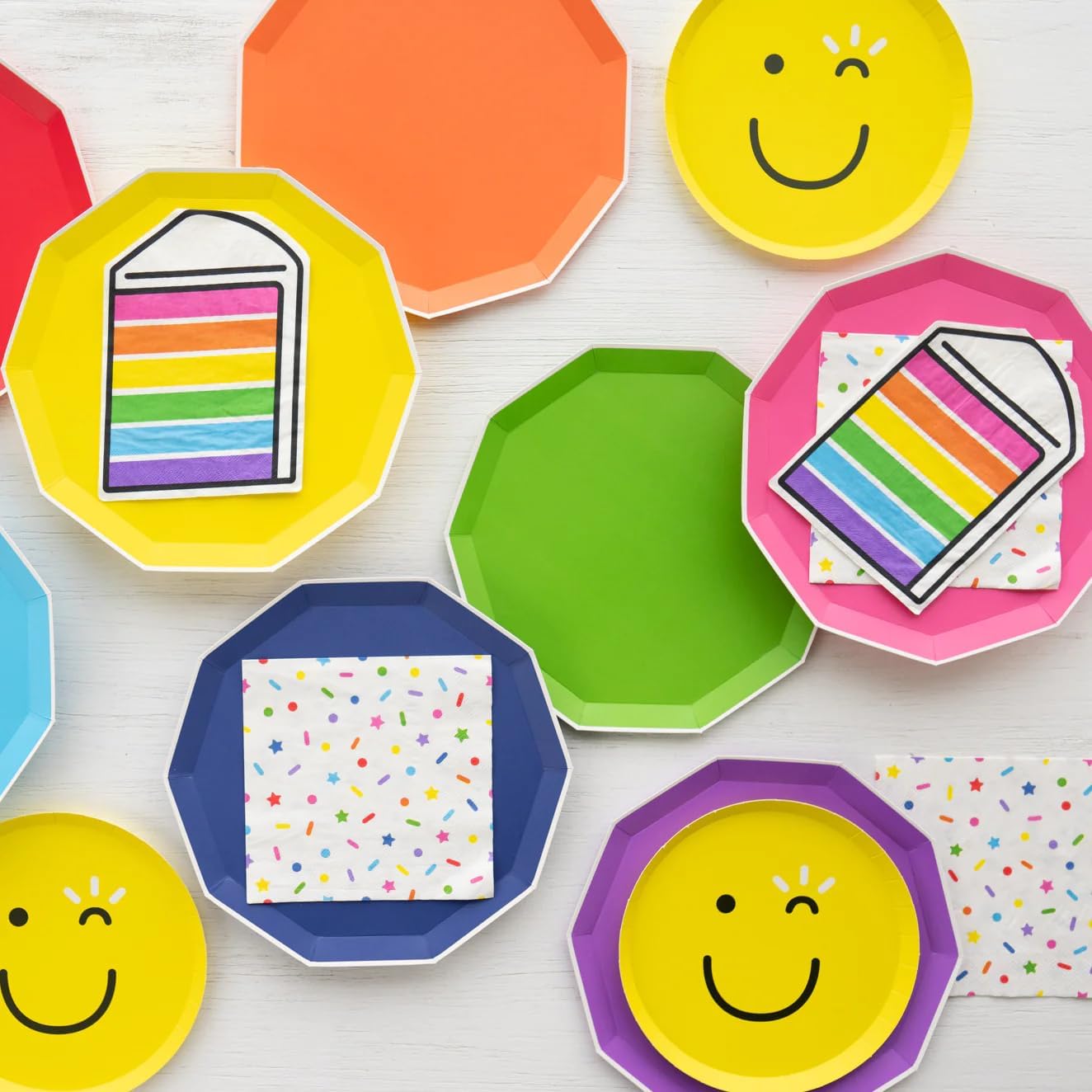 Sprinkles Smiles Rainbow Paper Plates 105 Pack of 8