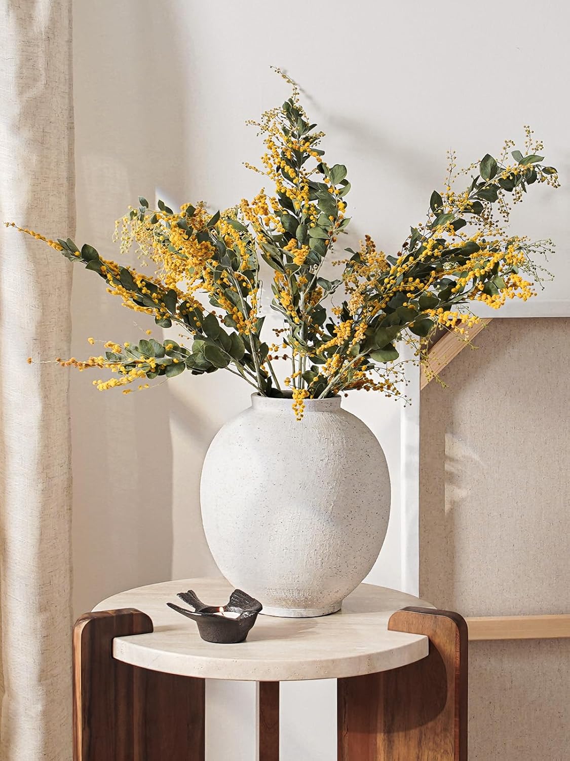 Large White Ceramic Vase 98 Inch Rustic Farmhouse Decor