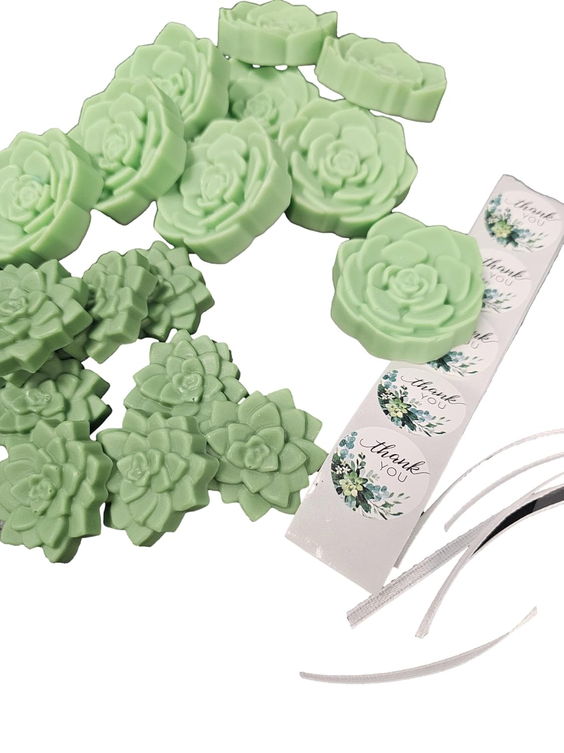DIY Succulent Shaped Soap Favor Kit 20 Green Cactus Blossom Scented Soaps