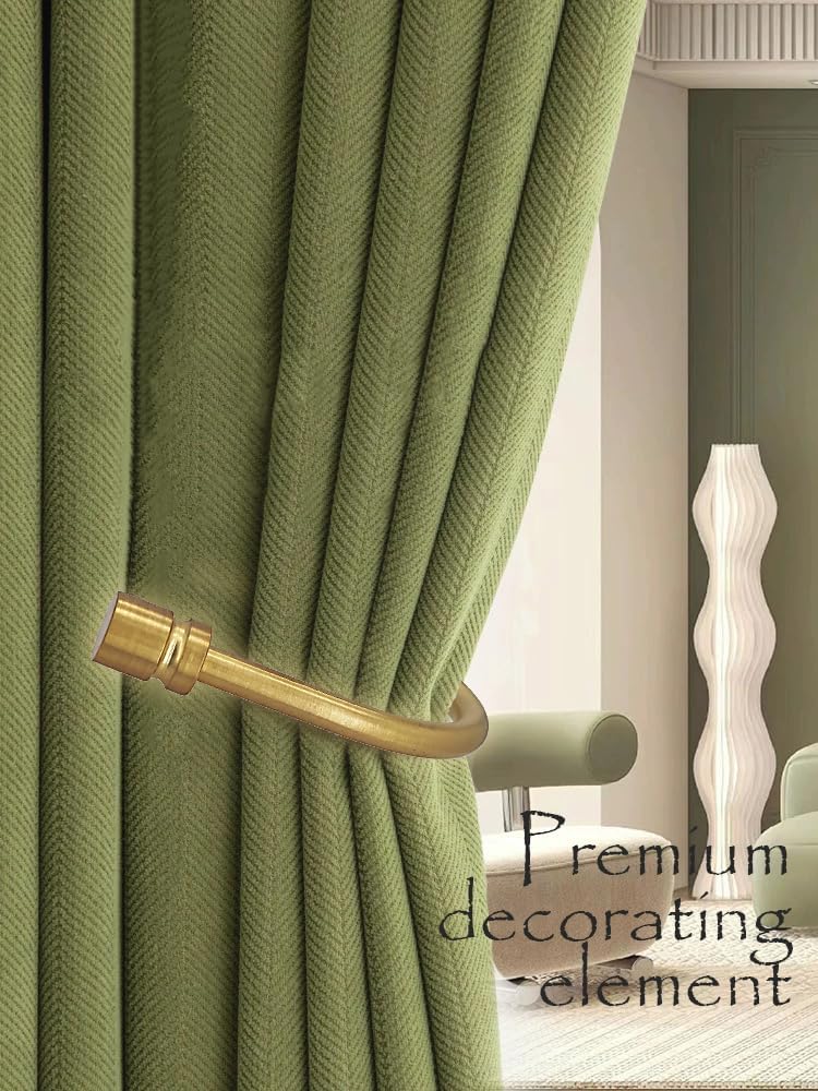 2 PCS Dark Gold Metal Curtain Holdbacks with Hooks and Finials