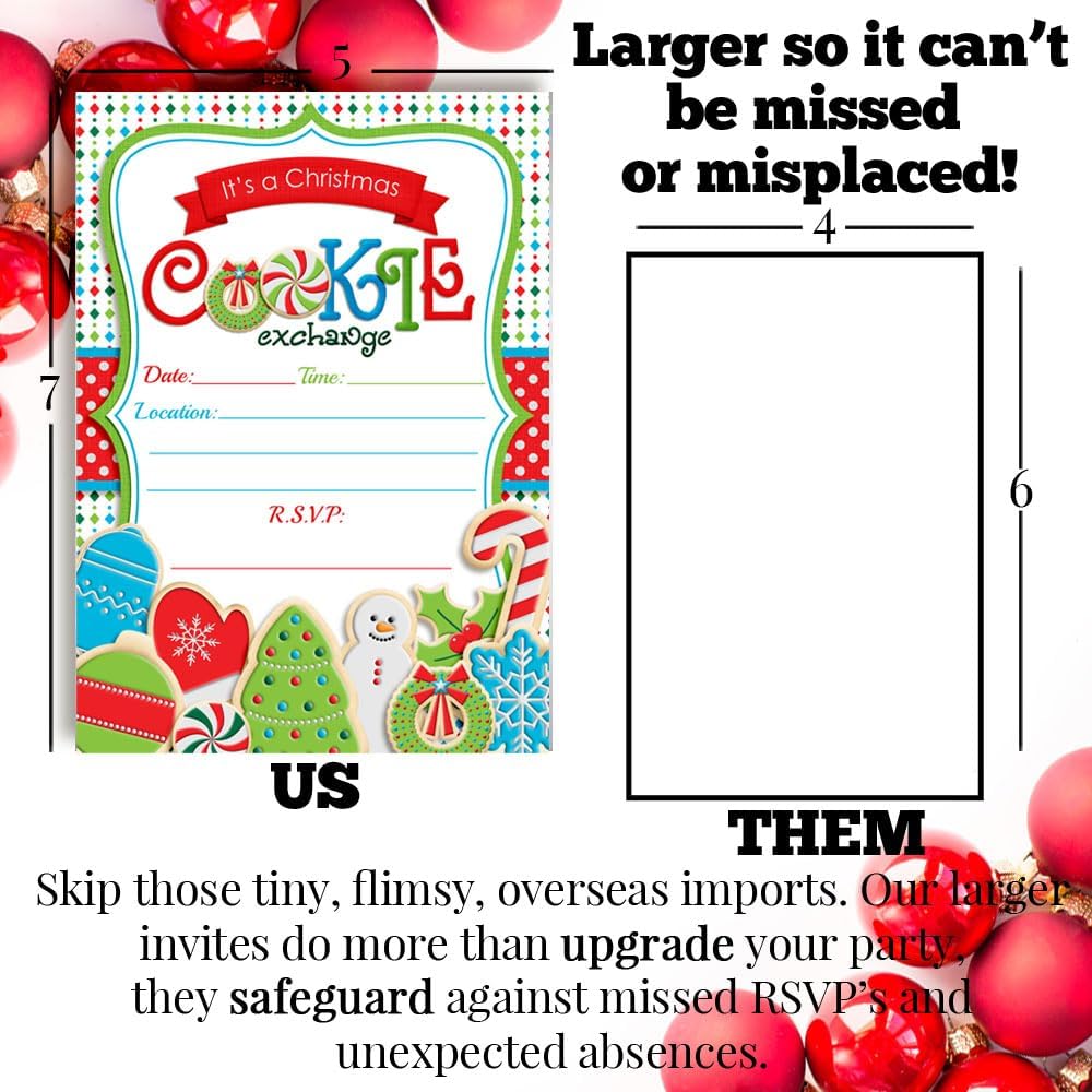 Amanda Creation Christmas Invitations 20 Pack with Envelopes