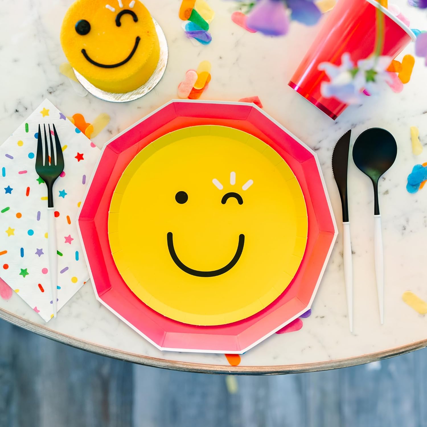 Sprinkles Smiles Rainbow Paper Plates 105 Pack of 8