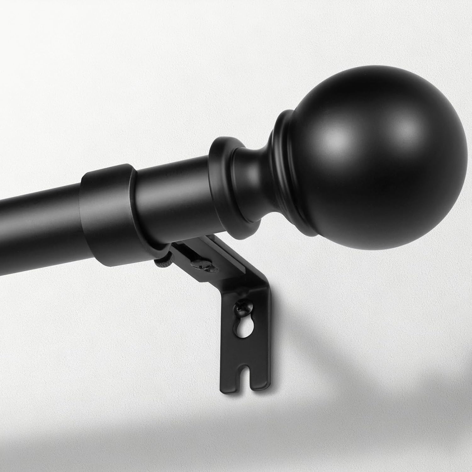 Zeerobee 1 Inch Heavy Duty Black Curtain Rods 66-120