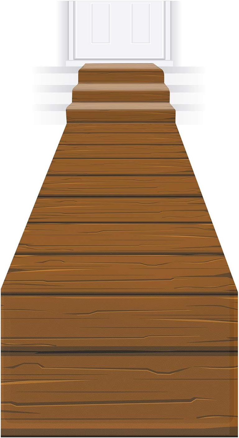Beistle Brown Wooden Plank Runner 24x10ft