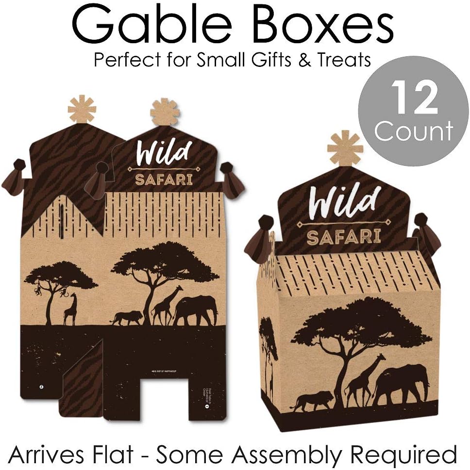 Big Dot of Happiness Wild Safari Treat Box Set of 12