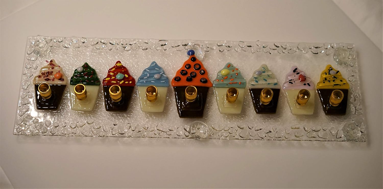 Handmade Cupcakes Menorah by YafitGlass