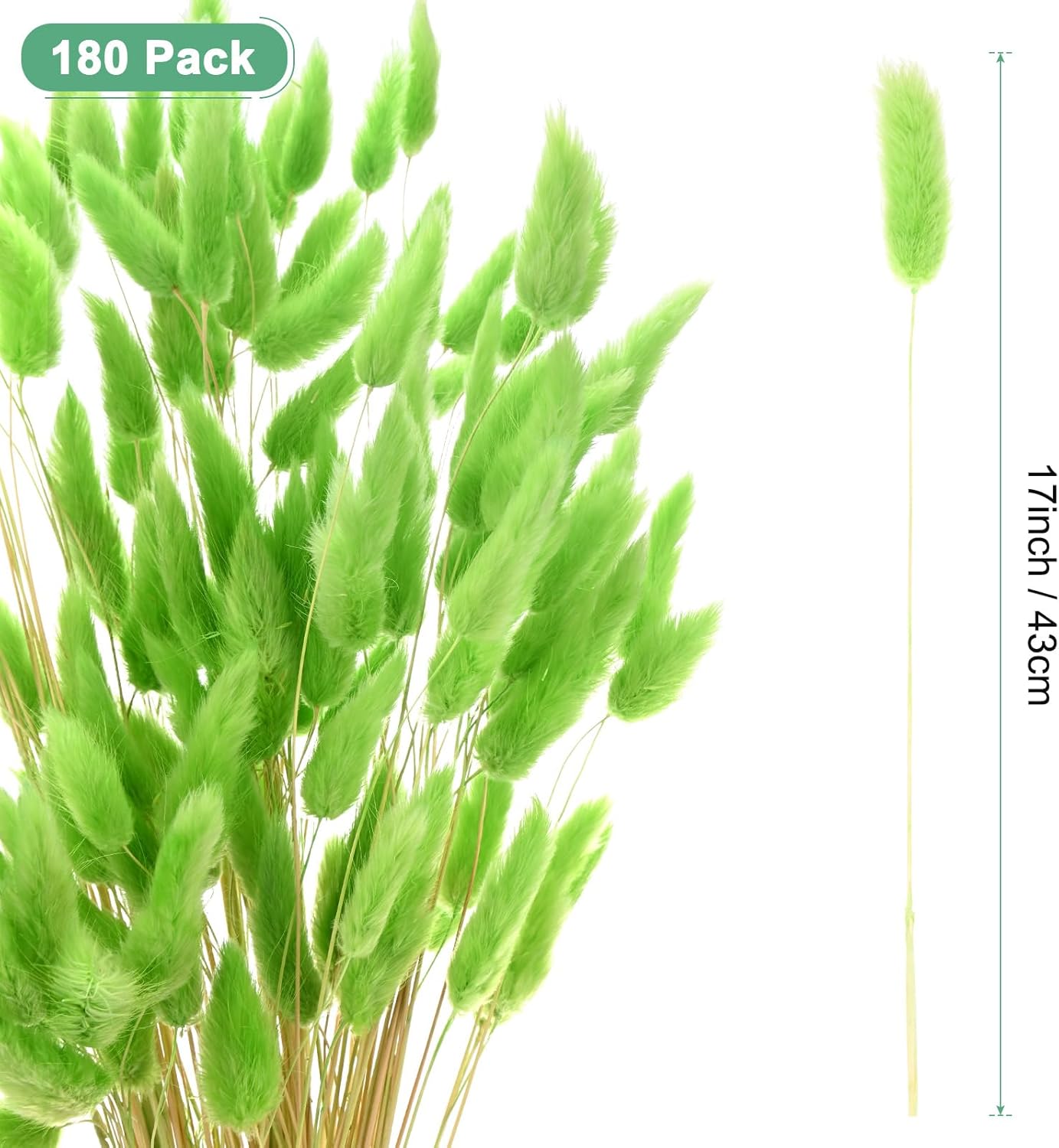 180-Pack Artificial Bunny Tail Grass Dried Flowers