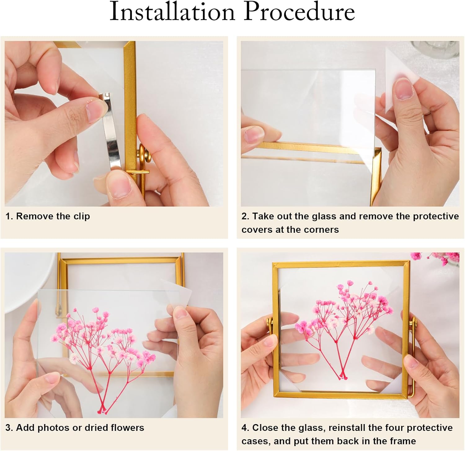 Fumwase Gold Floating Picture Frame 6x6 Inch