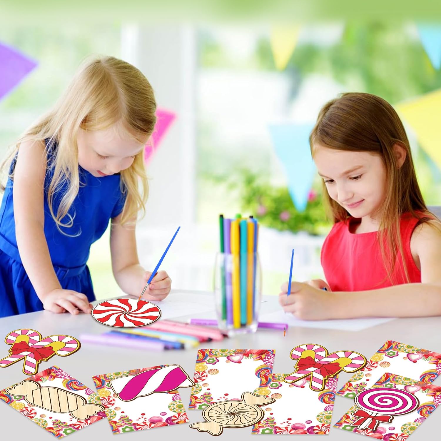 HABDJILTY 12 Pack Candyland Painting Crafts Set for Kids