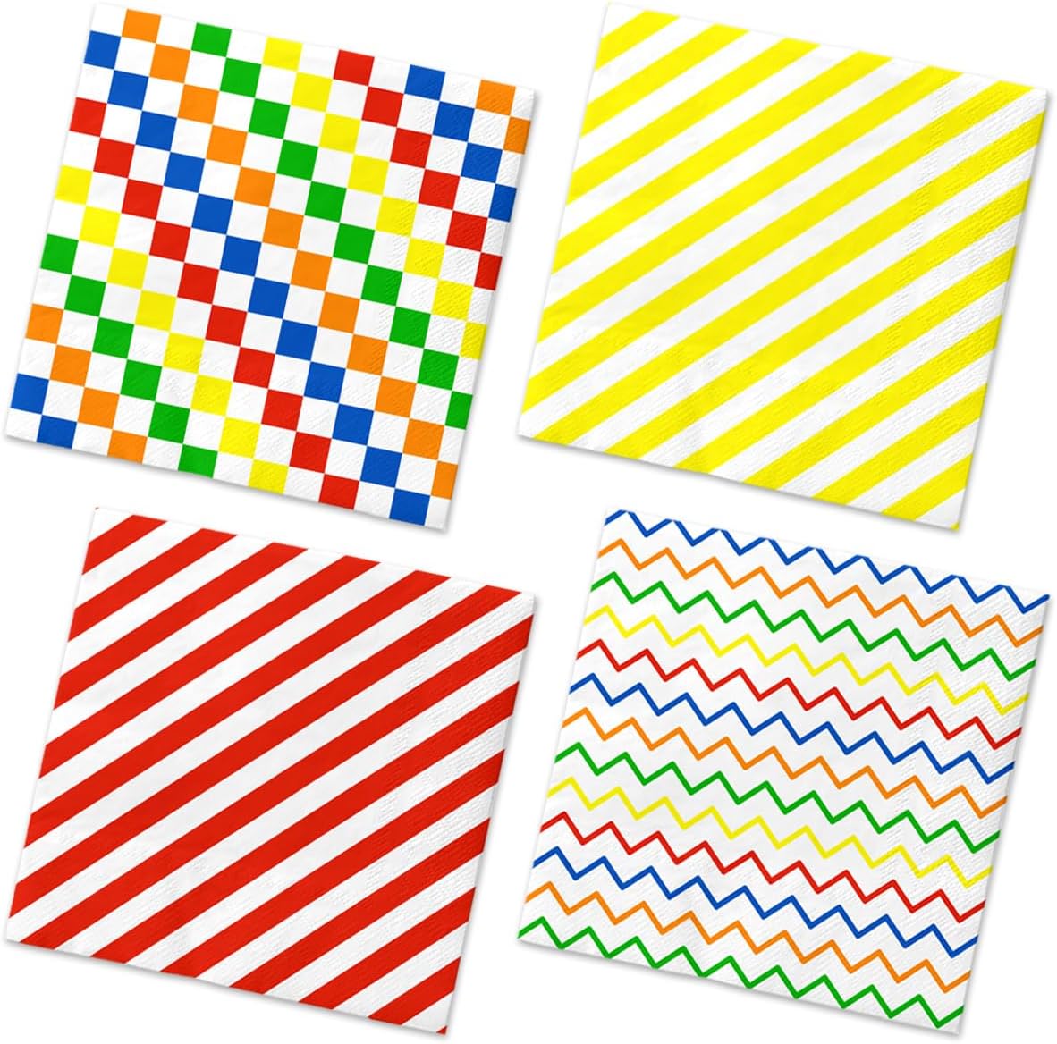 40Pcs Colorful Rainbow Napkins for Birthday Parties