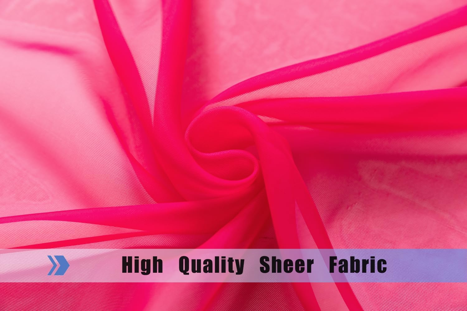 WPM Hot Pink Sheer Window Valance Scarf Panel