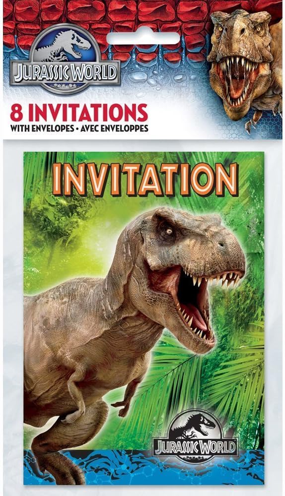 Jurassic World Party Invitations 8 Pack