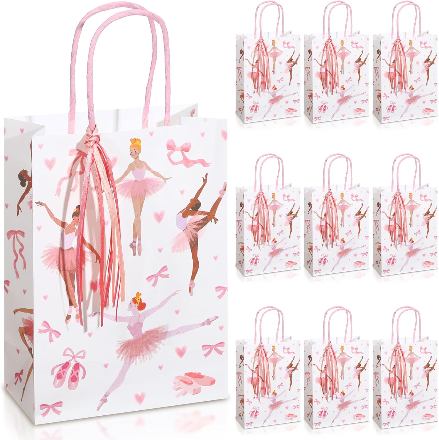Ctosree 24 Sets Ballerina Gift Bags with Ribbon