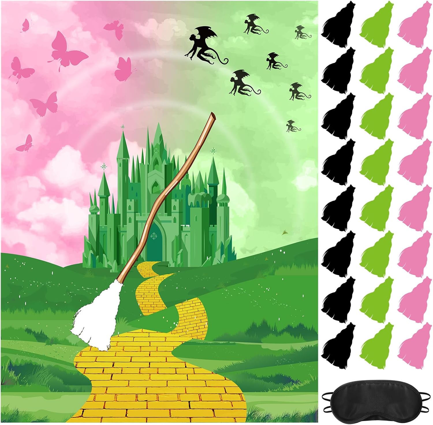 Witch Party Games Set Pink Green Decorations