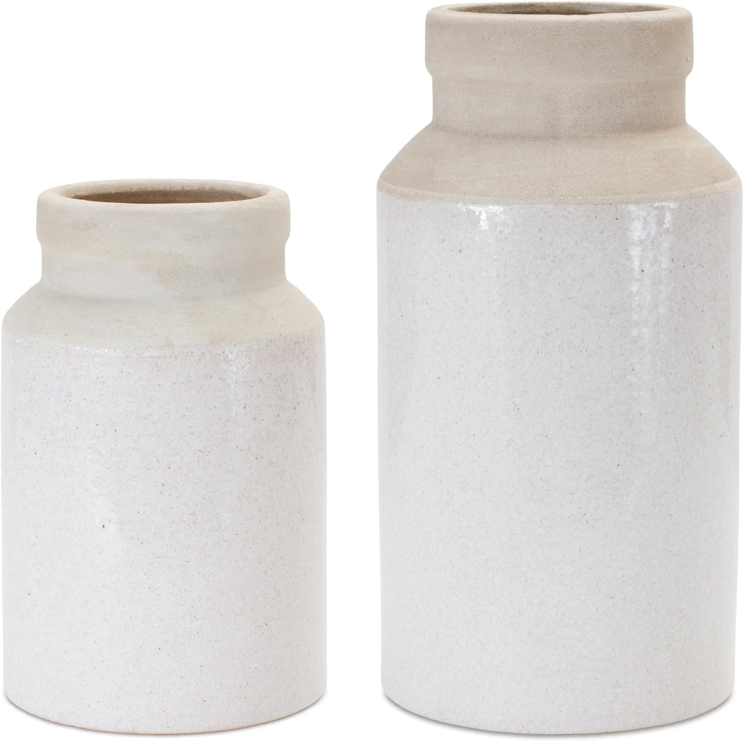Melrose International Two Tone Stoneware Vase Set of 2