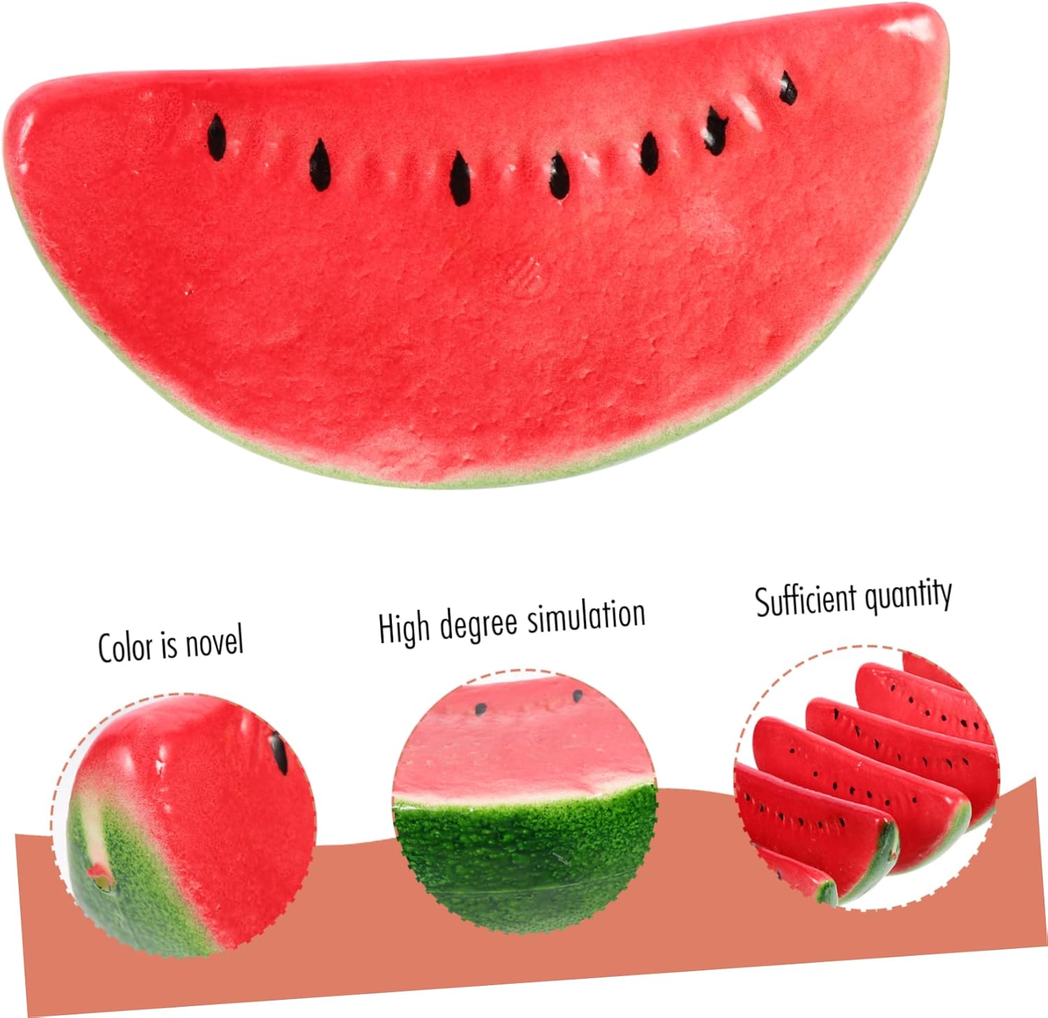 Zerodeko 6Pcs Lifelike Watermelon Slices Decorative Props