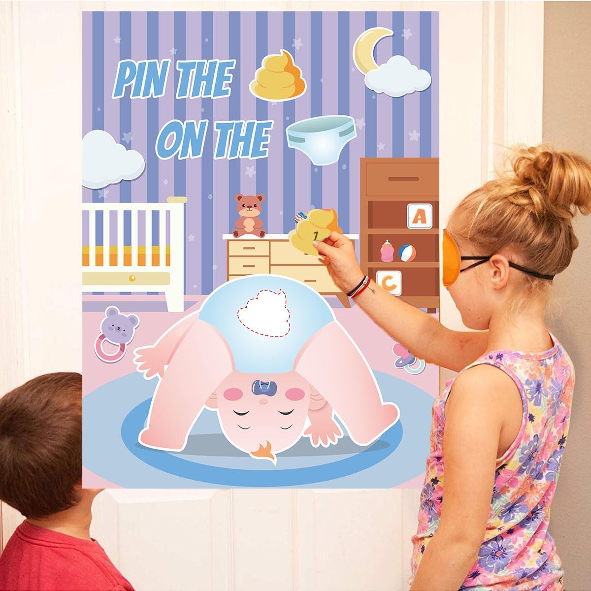 Roscid Pin The Sticker on The Diaper Game Set