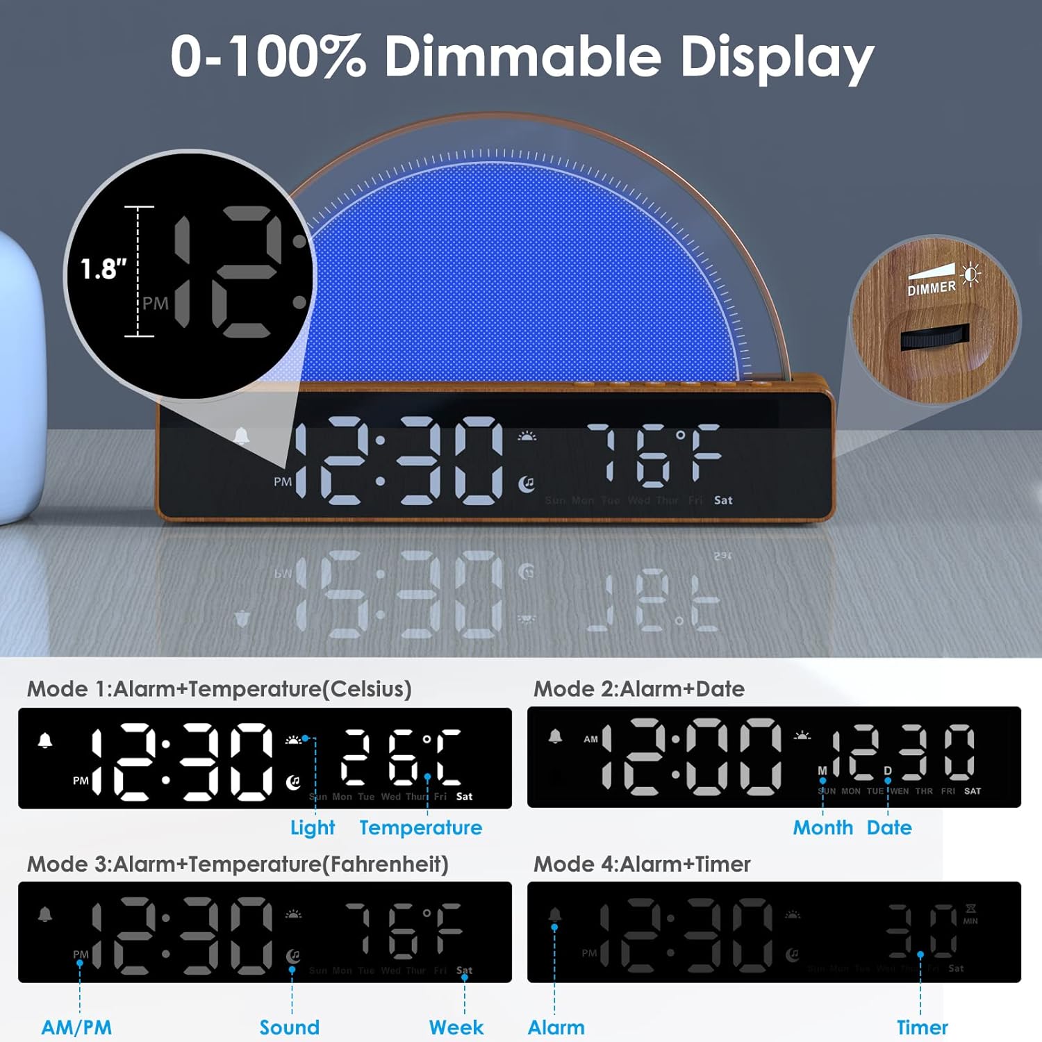 APUZOM Sunrise Alarm Clock with Light and Sound