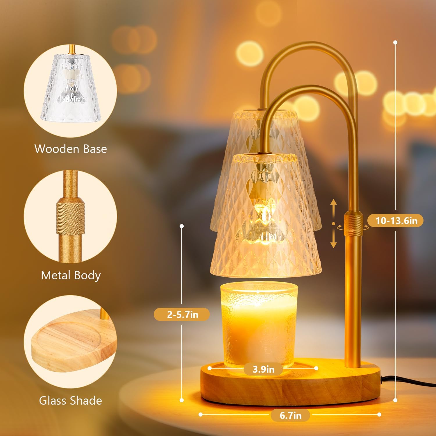 PICOTO Candle Warmer Lamp with Timer and Adjustability