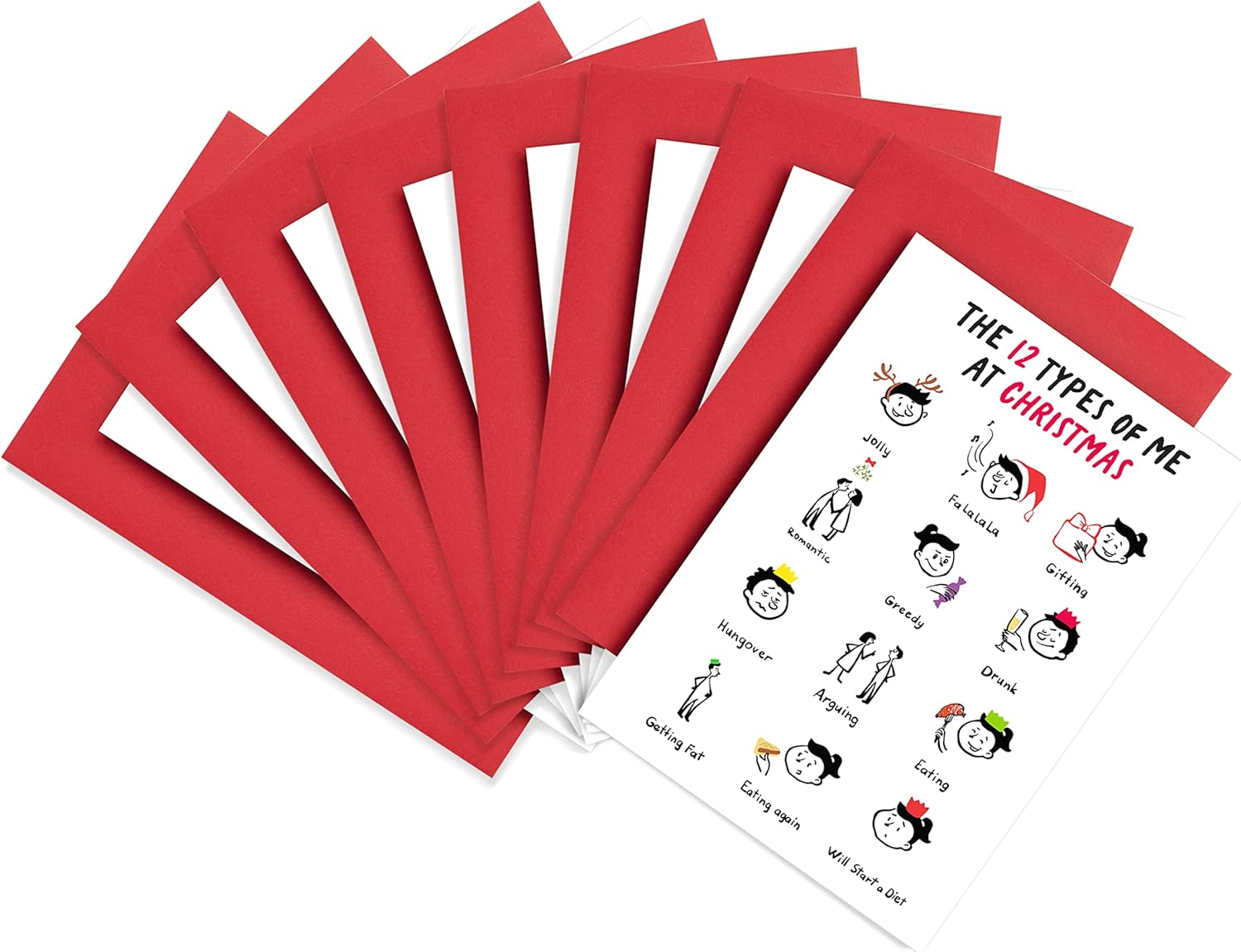 Huxters 12 Days of Christmas Funny Cards - Pack of 8