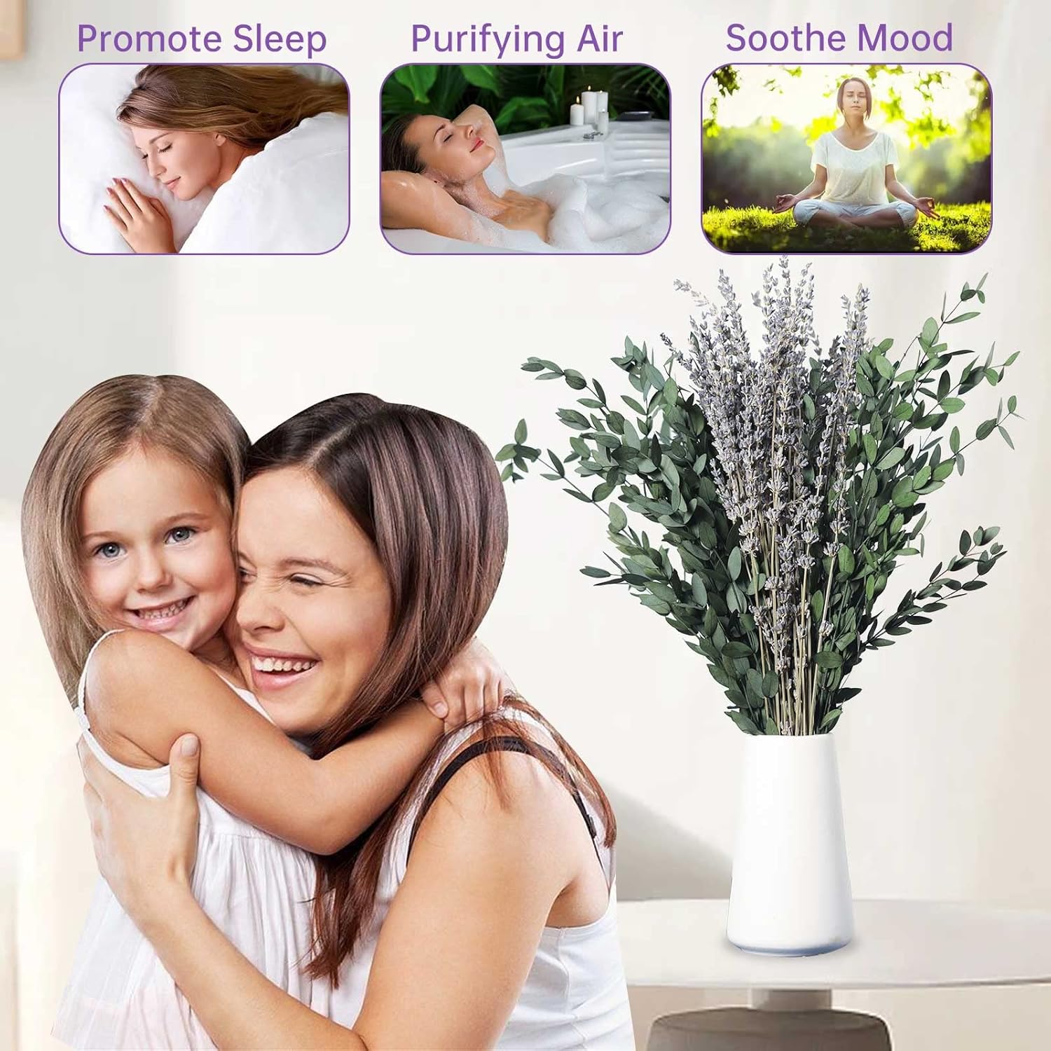 Dried Eucalyptus and Lavender Bundle for Bathroom Decor
