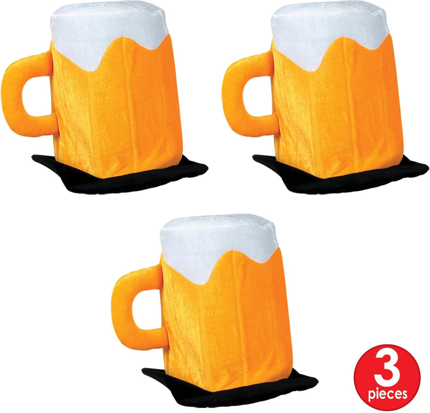 Beistle 3 Piece Plush Beer Mug Hats for Parties
