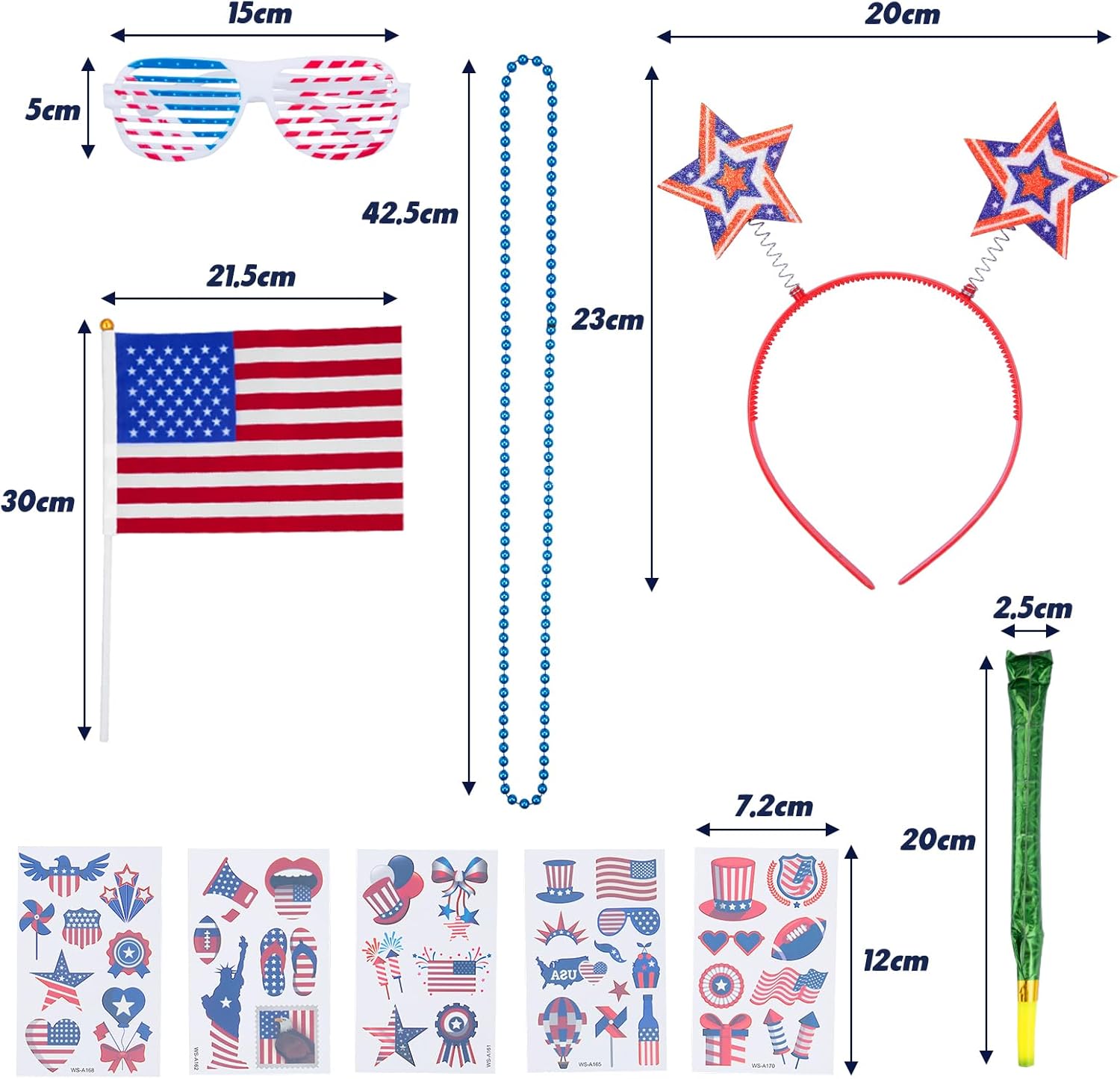 65pcs Patriotic Party Supplies for 4th of July Celebration