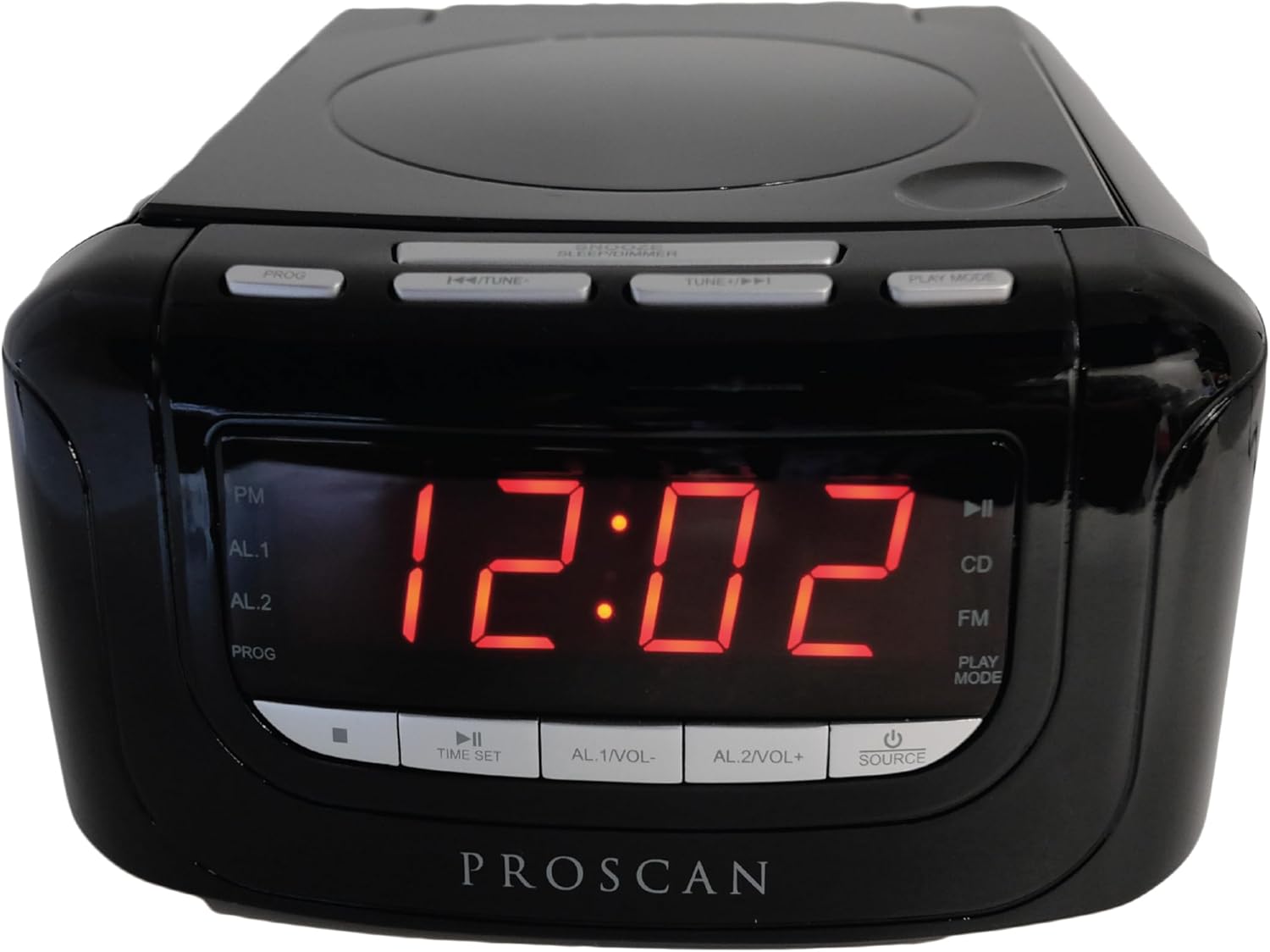 Proscan CD Clock Radio with USB Charger