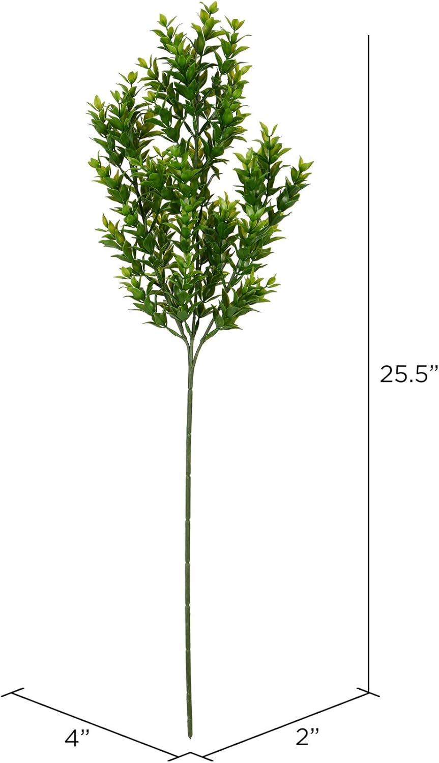 Vickerman Artificial Green Mini Leaf Bush 255 Inch