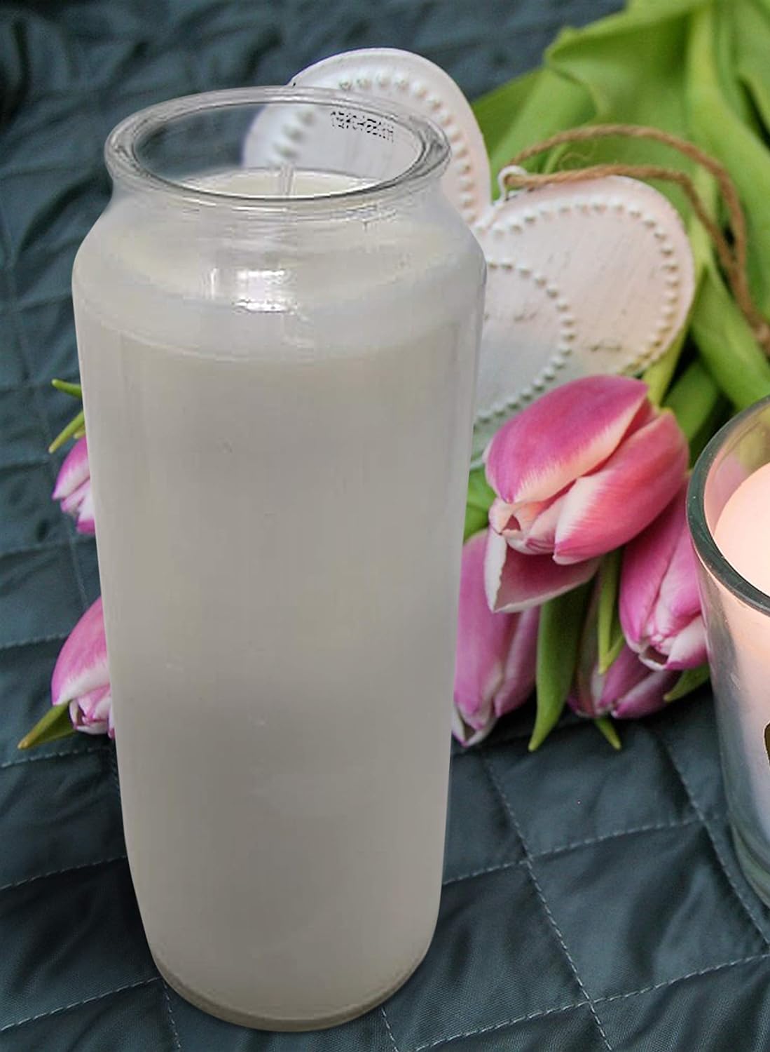 Hyoola 7 Day White Prayer Candle in Glass Jar
