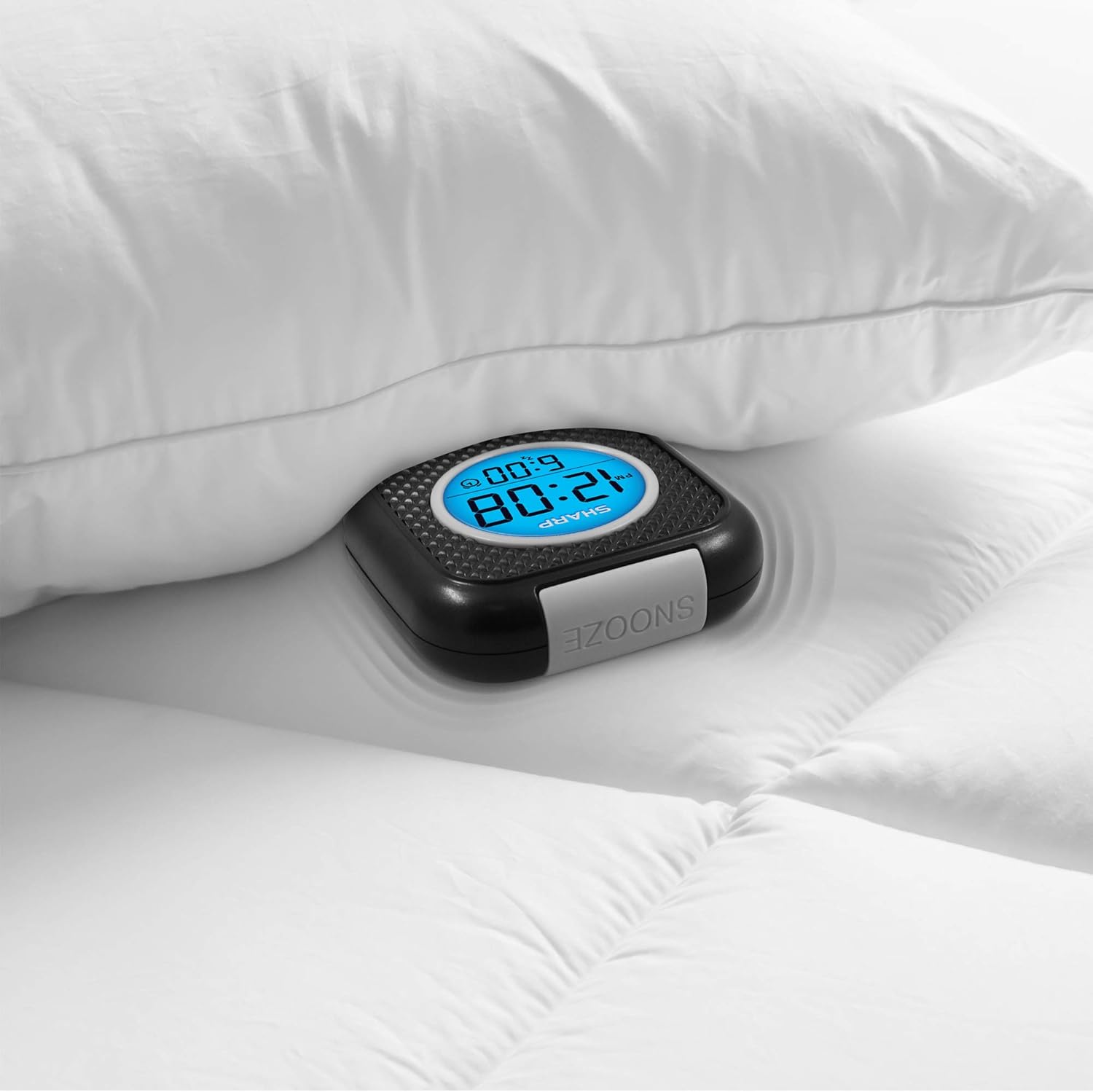 Sharp Pillow Personal Alarm Clock Vibration or Beep Alarm Black
