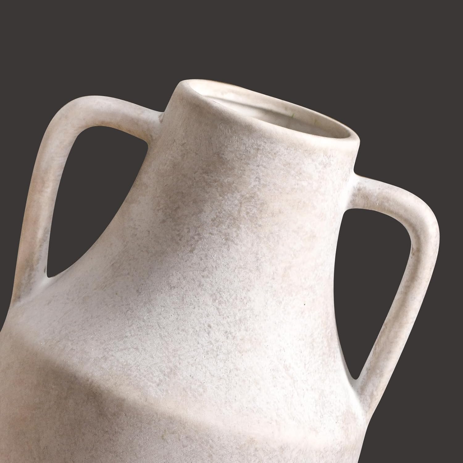 MittDitt Ceramic Flower Vase with Handles 11 Inch Tall